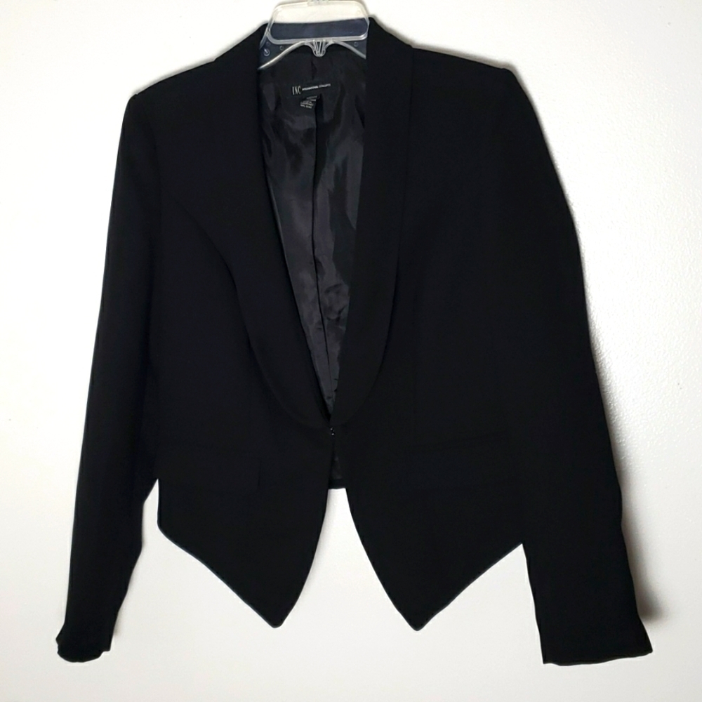 Inc international concepts cropped black blazer, suit jacket. Women's medium